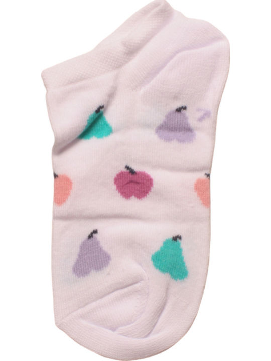Kids' Ankle Socks Girls Apples Design Various Colours Super Offer 6 Pairs Dsn5358 Multicolour