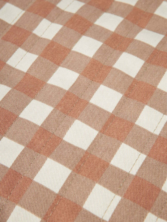 Nobodinoz Travel Changing Pad Checks made of Terracotta Fabric 50x70cm