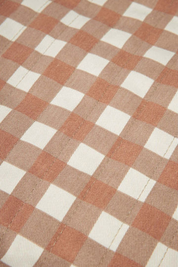 Nobodinoz Travel Changing Pad Checks made of Terracotta Fabric 50x70cm