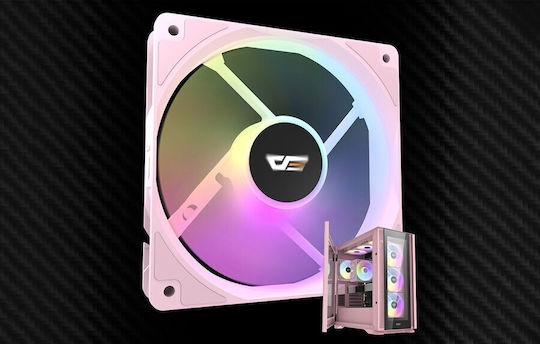 Darkflash Ventilator Pentru Carcasă CL12 120mm (1200rpm / 52.46cfm) Cu Iluminare RGB Și Conexiune Molex Cu 4 Pini Roz