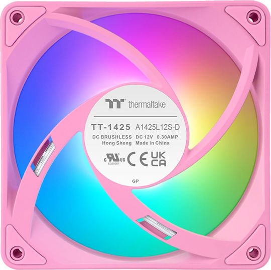 Thermaltake CT140 EX Case Fan with ARGB Lighting and Connection 3-Pin / 4-Pin PWM 3pcs Pink
