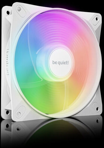 Be Quiet Light Wings LX Reverse Blade Case Fan 120mm (1500rpm / 48.8cfm) with ARGB Lighting and 4-Pin PWM Connection White