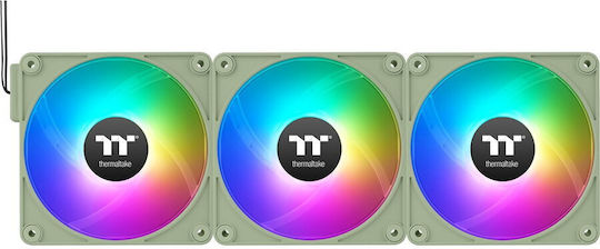 Thermaltake CT140 EX Ventilator Pentru Carcasă (1800rpm / 90,3cfm) cu Iluminare ARGB și Conexiune 4-Pin PWM 3 Bucăți Verde Matcha