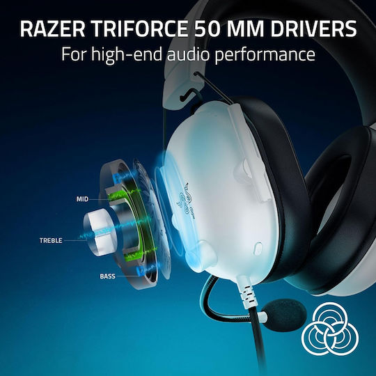 Razer BlackShark V2 X For Playstation Over Ear Gaming Headset with 3.5mm Connectivity White for PC / XBOX / Nintendo Switch / PS4 / PS5 / Nintendo Switch 2