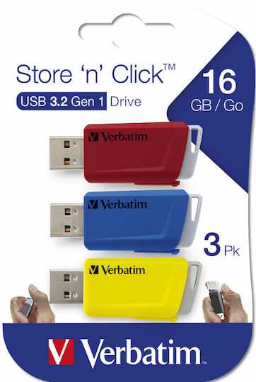 Verbatim Store 'n' Click 3 16GB USB 2.0 Stick Multicolour