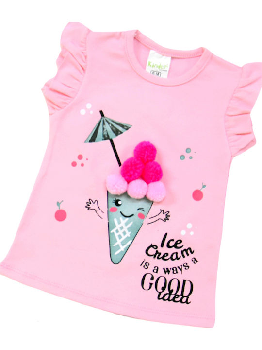 Poulain Kinder-Set mit Leggings Sommer 2Stück Pink