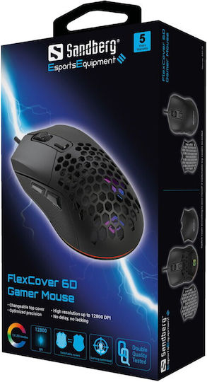 Sandberg FlexCover 6D RGB Gaming Mouse 12800 DPI Negru