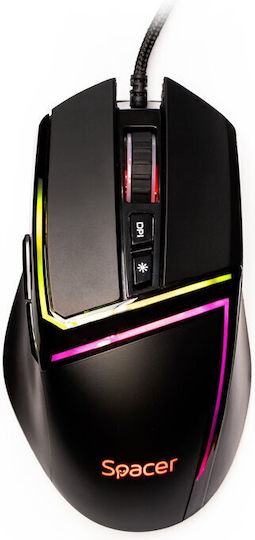 Spacer SPGM-ALIEN-PRO RGB Gaming Ποντίκι 12000 DPI Μαύρο