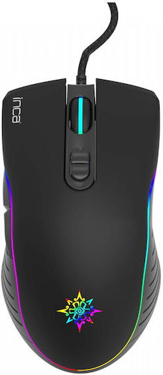 Inca IMG-GT15 RGB Геймърска Мишка 4800 DPI Черен