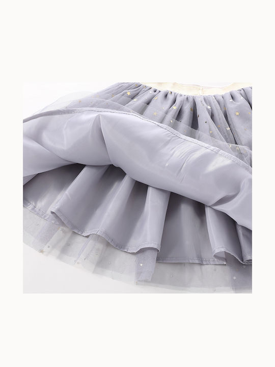 Vikita Kinder Tutu Rock aus Tüll Gray