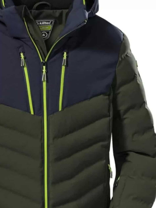 Killtec Wasserdicht Kinder Steppjacke Kurz Winddicht mit Futter & Kapuze Olive