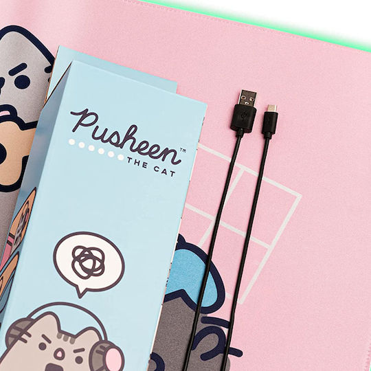 Grupo Erik Pusheen Gaming Mouse Pad XXL (900mm) με RGB Φωτισμό Ροζ MGGEL001