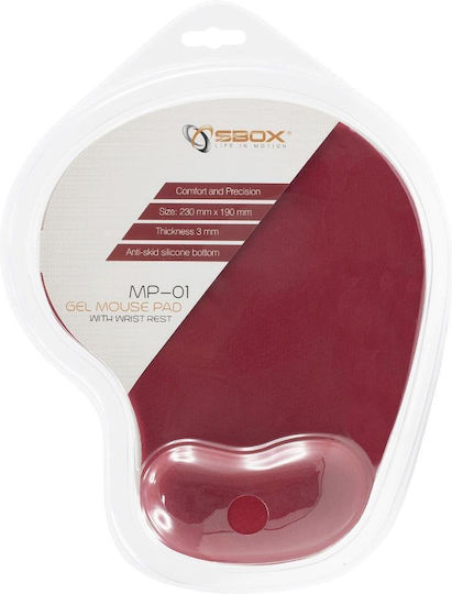 MP-01 Mouse Pad 200mm with Wrist Support Red