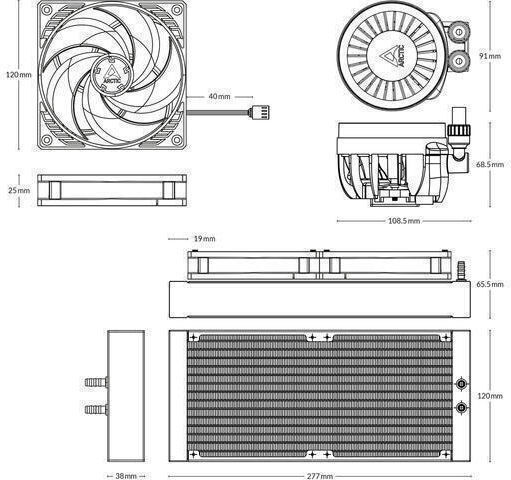 Arctic Freezer III Pro 240 Water Cooling AIO CPU with 2 Fans 120mm
