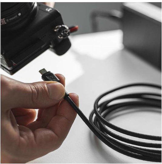 Green Cell Braided USB 2.0 to micro USB Cable Μαύρο 1.2m (KABGC20)
