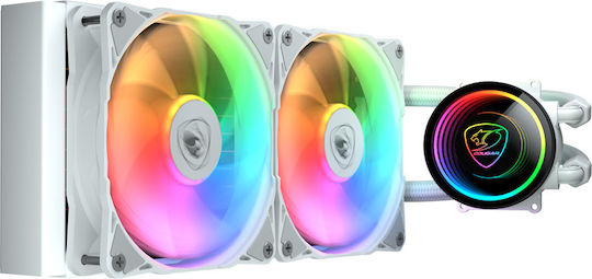 Cougar Poseidon Elite Υδρόψυξη AIO CPU με 2 Ανεμιστήρες 120mm και ARGB Φωτισμό Λευκή