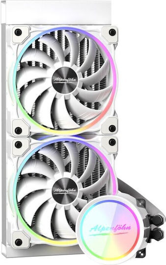 Alpenfoehn Gletscherwasser 240 ARGB Υδρόψυξη AIO CPU με 2 Ανεμιστήρες 120mm Λευκή