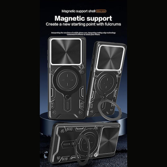 Techsuit Umschlag Rückseite Metallisch Schwarz (Motorola Edge 60 Pro)