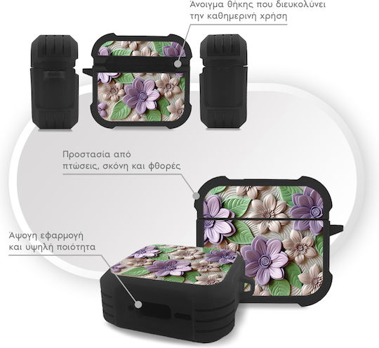 Sonique 3d Flower Series Калъф в Лилав цвят за Apple AirPods 4