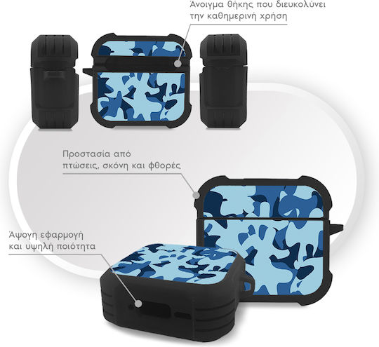 Sonique Camouflage Army Series Θήκη Σιλικόνης σε Μπλε χρώμα για Apple AirPods 4