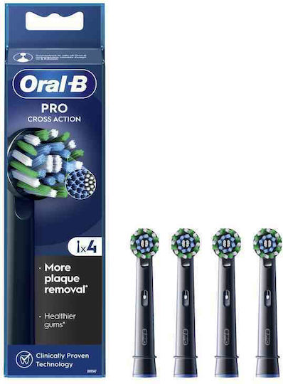 Oral-B Pro CrossAction Replacement Heads for Black 4pcs
