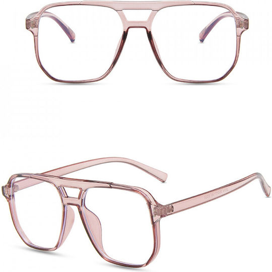 Techsuit Women's Acetate Blue Light Blocking Glasses Pink