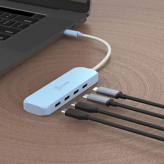 J5create Hub 4 Θυρών USB 3.0 με σύνδεση USB-C