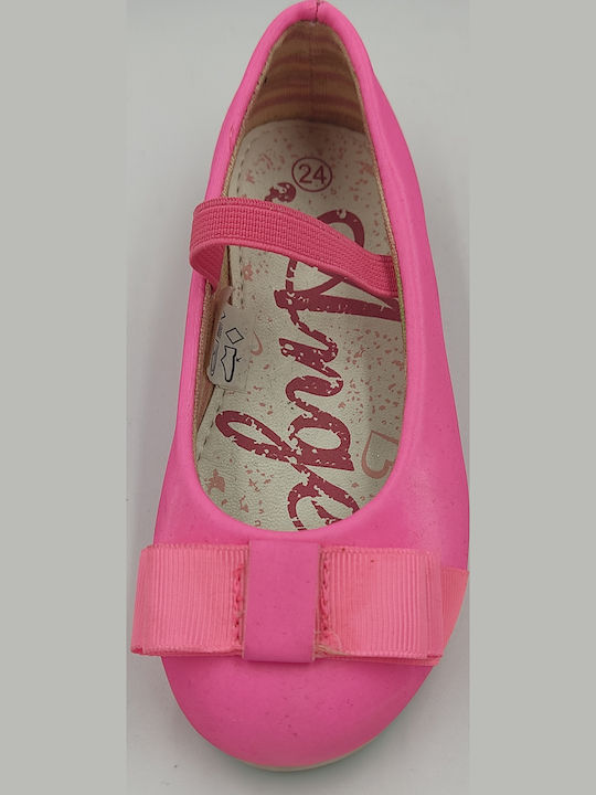 Angel Παιδικές Μπαλαρίνες mit elastischem Gurt Lackleder Fuchsie