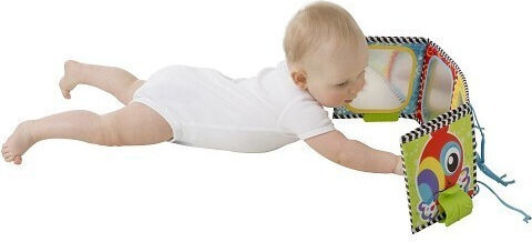 Playgro Carte de Activități Convertible Tummy Time Mirror and Book din Țesătură cu muzică pentru 0++ Luni