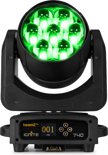 Ignite740 Beamzpro Κινούμενη Κεφαλή Wash 7x40w Rgbw Zoom 3°-45°