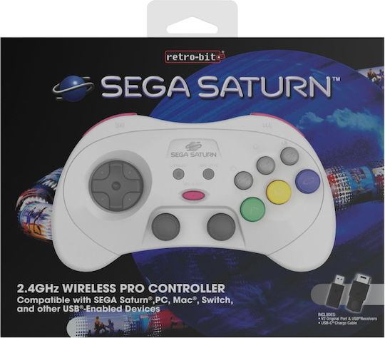 Retro-bit PRO Controller Ενσύρματο για Sega Saturn Λευκό