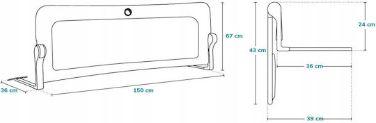 Lionelo Hanna Foldable Bed Rail Guard Simple Placement made of Fabric Beige Melange 150x35x66εκ. 1pcs