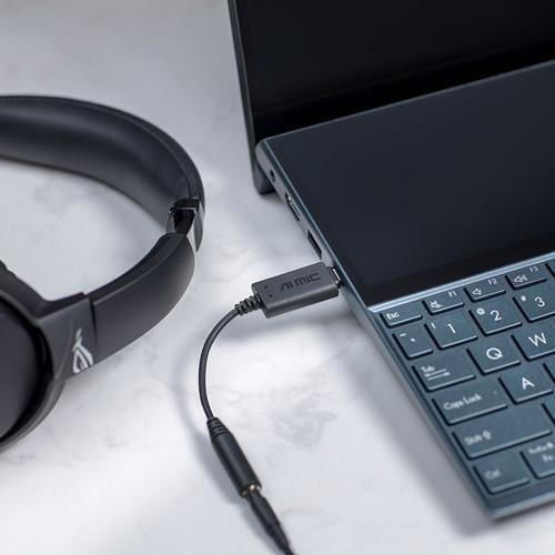 Asus AI Noise Canceling Mic Adapter За Връзка USB-C Към 3,5 Мм Черен (90YH02L1-B2UA00)
