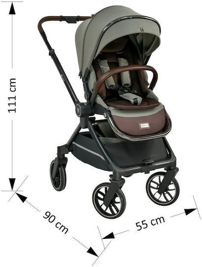 Bebe Stars Mirage Ρυθμιζόμενο Καρότσι 2 σε 1 Kατάλληλο για Nεογέννητο Olive