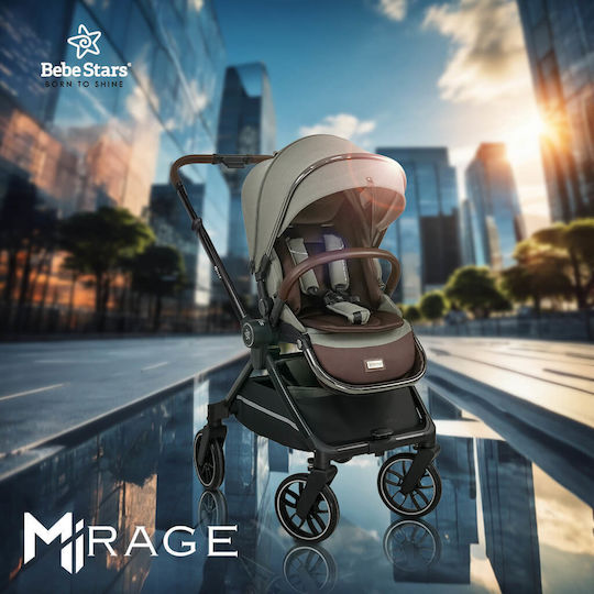 Bebe Stars Mirage Ρυθμιζόμενο Καρότσι 2 σε 1 Kατάλληλο για Nεογέννητο Olive