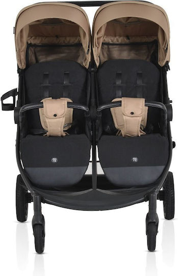 Moni TwinGo Doppelter Kinderwagen Geeignet für Neugeborene Camel 15.2kg