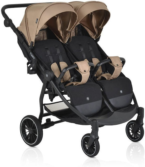 Moni TwinGo Doppelter Kinderwagen Geeignet für Neugeborene Camel 15.2kg