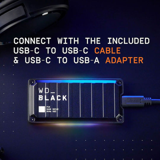 Western Digital Black P40 Game Drive USB-C Εξωτερικός SSD 1TB 2.5" Μαύρο