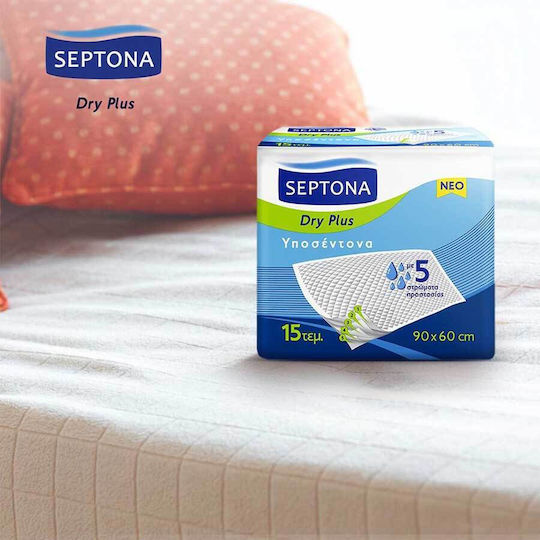 Septona Dry Plus Incontinence Underpads with 5 Protection Layers 60x90cm 15pcs