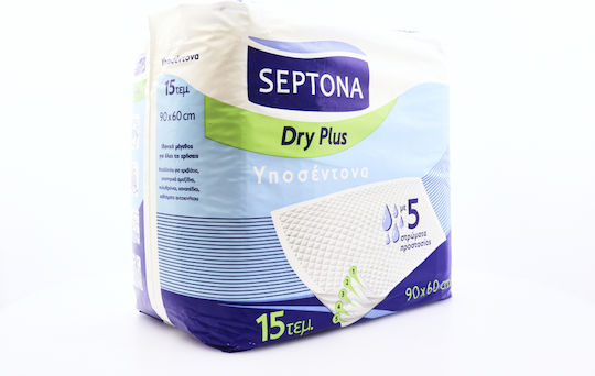 Septona Dry Plus Incontinence Underpads with 5 Protection Layers 60x90cm 15pcs