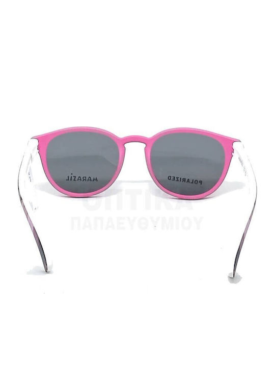 Marasil Στρογγυλά Παιδικά Γυαλιά Ηλίου με Polarized Φακό Ροζ