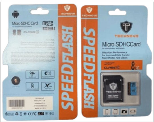 Technovo Micro microSDHC 8GB Klasse 10 mit Adapter