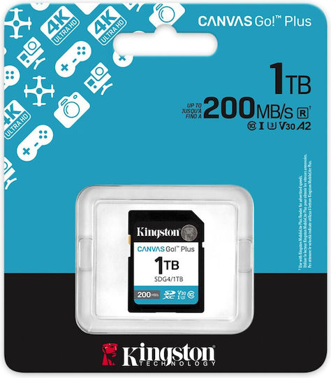 Kingston Canvas Go Plus microSDXC 1TB U3 V30 UHS-I 200MB/s с адаптер
