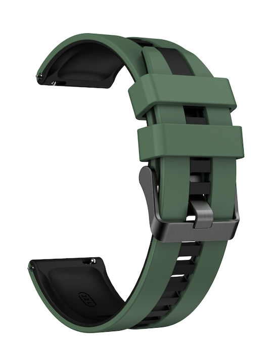 Amazfit Bip 5 22mm Two-Tone Sports Silicone Bracelet Olive+Black