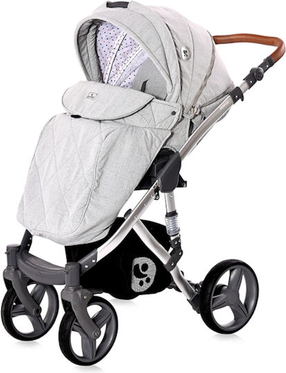 Lorelli Rimini Adjustable 2 in 1 Baby Stroller Suitable for Newborn Grey & Black Dots 21.80kg
