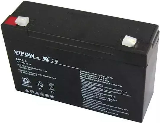 Vipow LP12-6 Μπαταρία UPS με Χωρητικότητα 12Ah και Τάση 6V 1τμχ