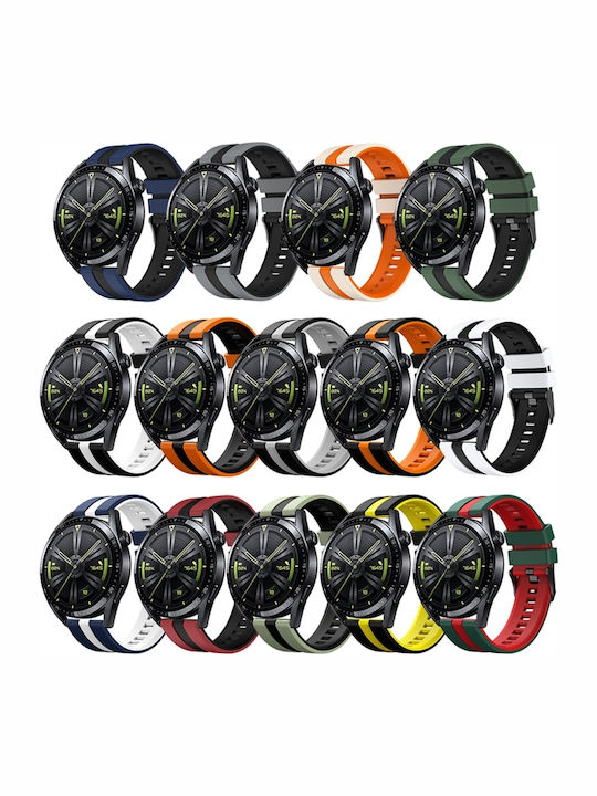 Amazfit Gtr 2e 22mm Two-Tone Sports Silicone Watch Strap Orange+Black