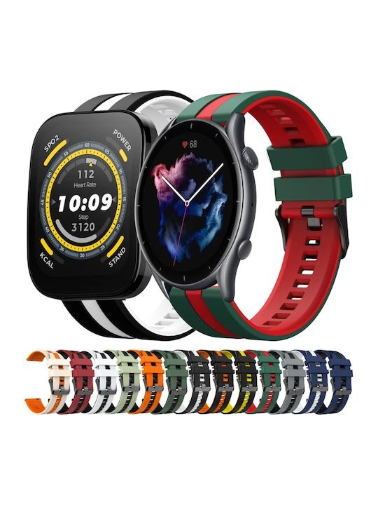 Amazfit Gtr 3 Pro 22mm Two-Tone Sports Silicone Strap Orange+Black