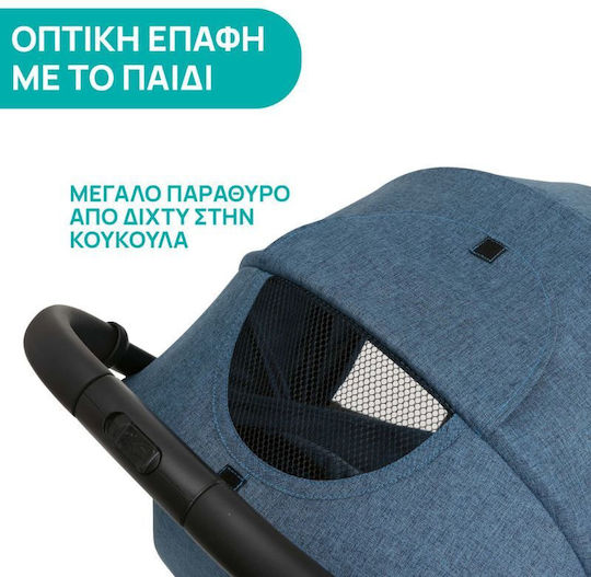 Chicco Trolley Me Baby Stroller Suitable for Newborn Calypso Blue 7.1kg