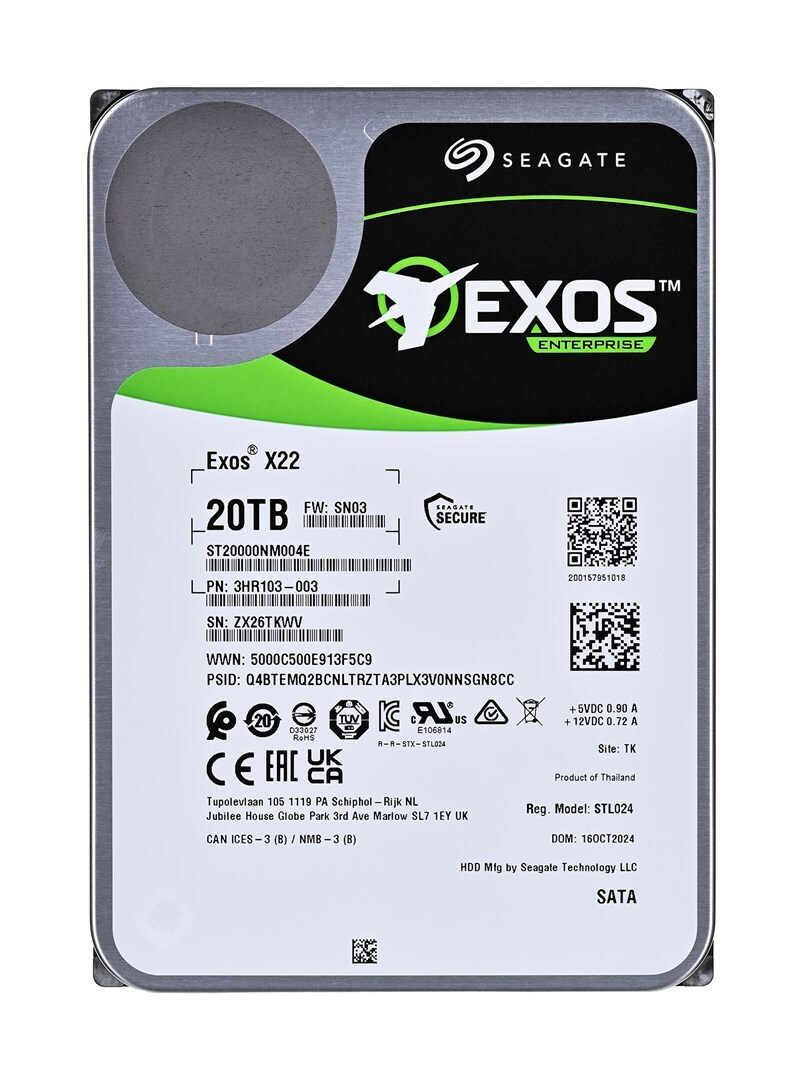 Seagate Exos X22 HDD 20TB 7200rpm 動作品 Seagate Exos X22 20TB HDD Hard Disk 3.5